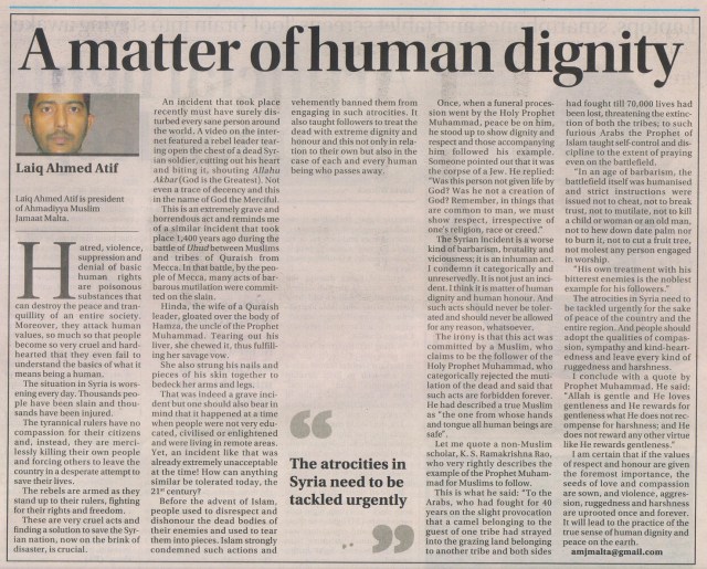 A matter of human dignity