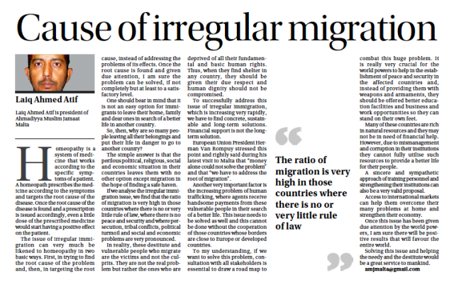 Cause of irregular migration!